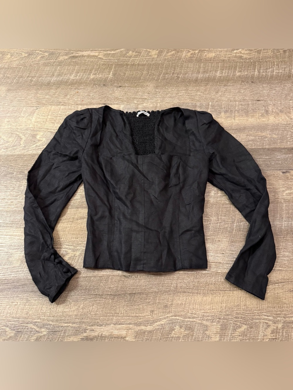 Reformation 100% Linen Square Neck Top